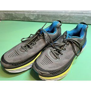 Hoka one one Bondi 5 Men’s Gray/Blue/Yellow Running Shoes Size 12.5
